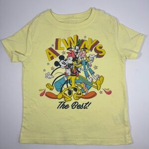 Disney Mickey size 5/6 Kids Light Yellow Graphic Tee